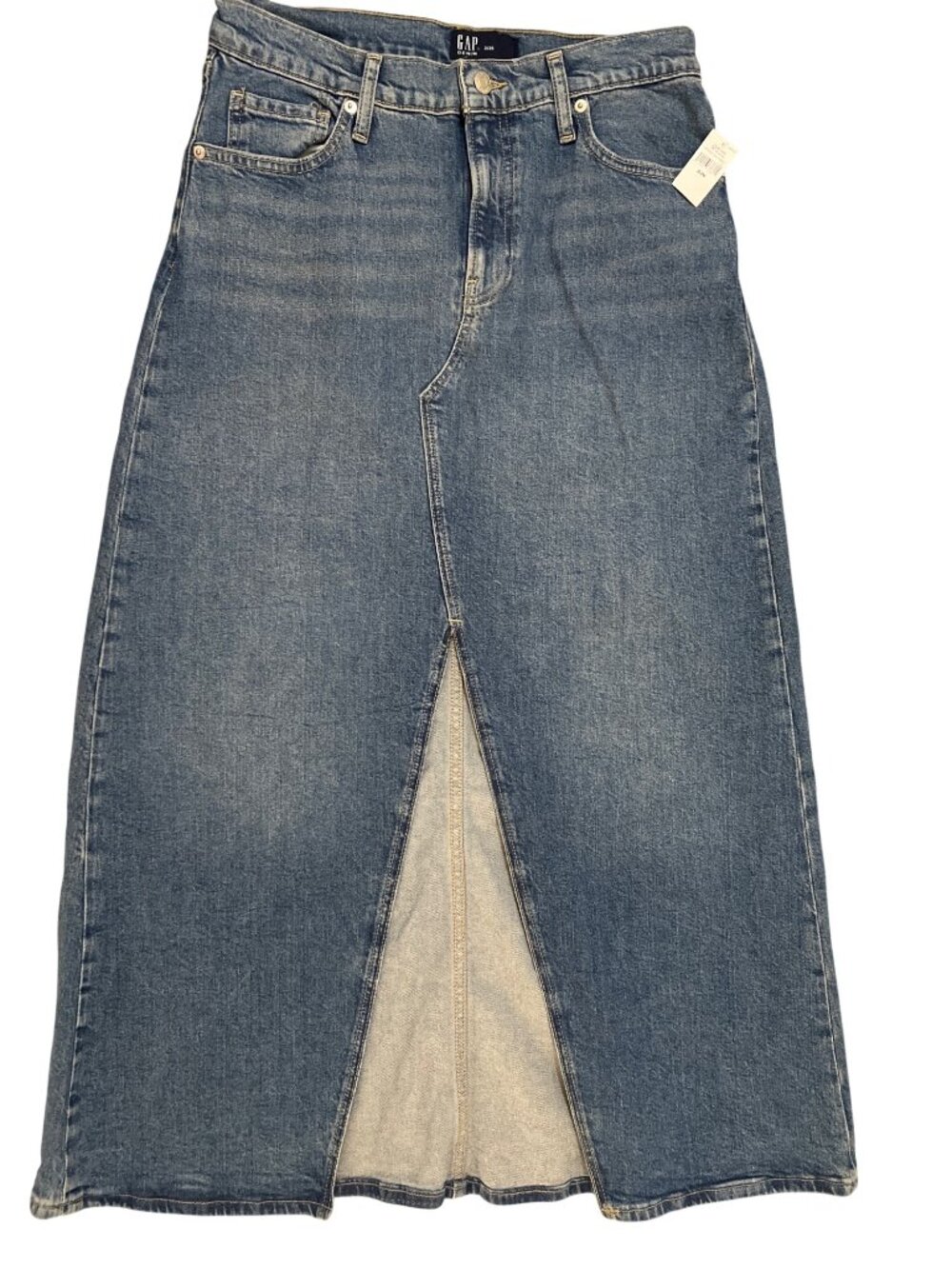 NEW NWT women's GAP denim maxi skirt size 2/26 blue